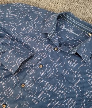Tommy Bahama Men's Silk Blend Button Up Shirt Size L
